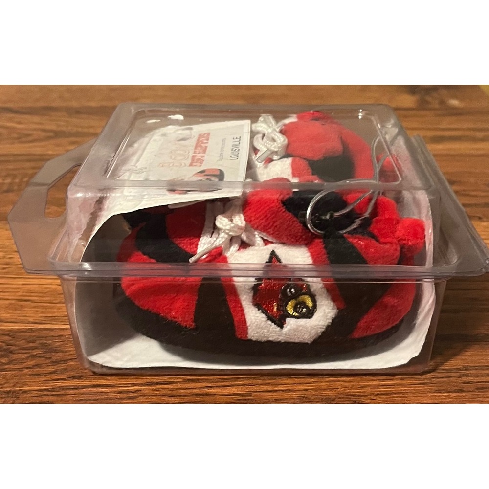 Louisville Cardinals Babys First Slippers Infant 0-9 Months Red Black NIB